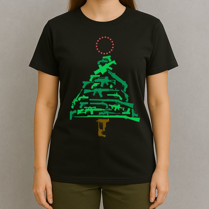 Gun Christmas Tree T-Shirt