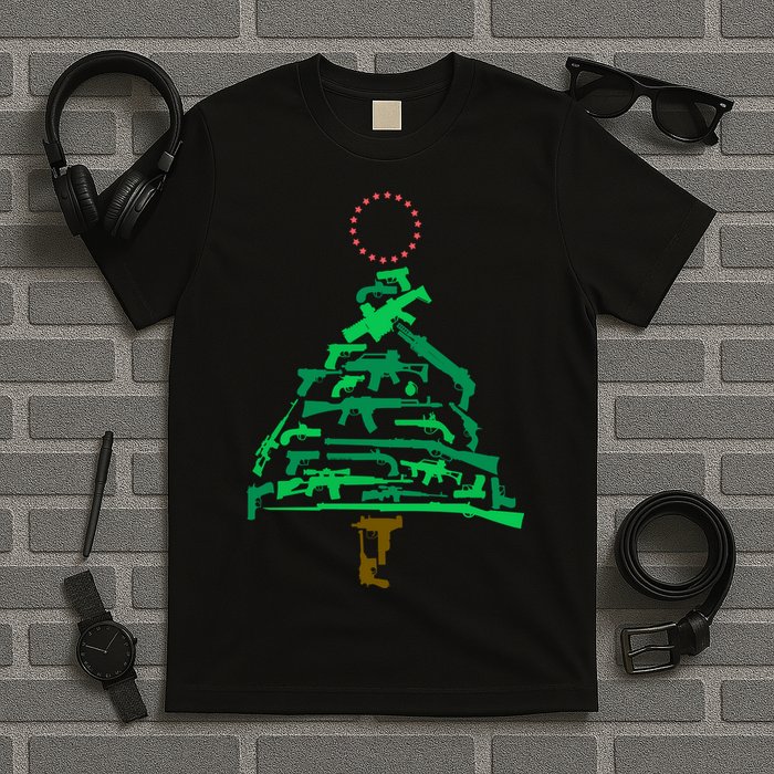 Gun Christmas Tree T-Shirt