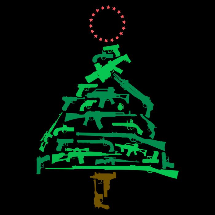 Gun Christmas Tree T-Shirt