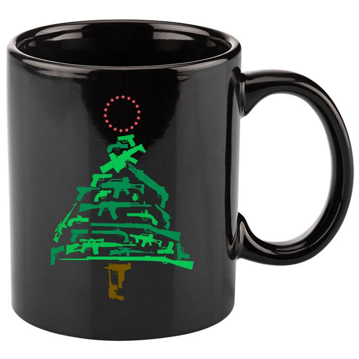 Gun Christmas Tree 11oz C Handle Ceramic Mug