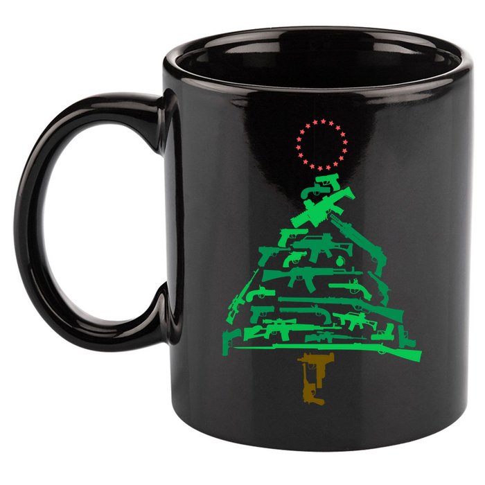 Gun Christmas Tree 11oz C Handle Ceramic Mug