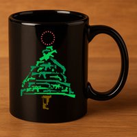 Gun Christmas Tree 11oz C Handle Ceramic Mug