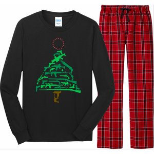 Gun Christmas Tree Long Sleeve Pajama Set