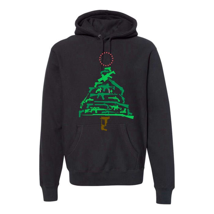 Gun Christmas Tree Premium Hoodie