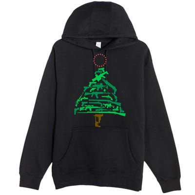Gun Christmas Tree Premium Pullover Hoodie