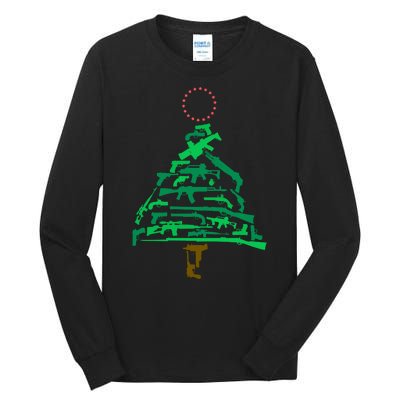 Gun Christmas Tree Tall Long Sleeve T-Shirt