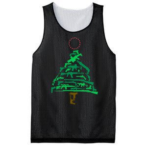 Gun Christmas Tree Mesh Reversible Basketball Jersey Tank