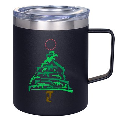 Gun Christmas Tree 12oz Stainless Steel Coffee Mug