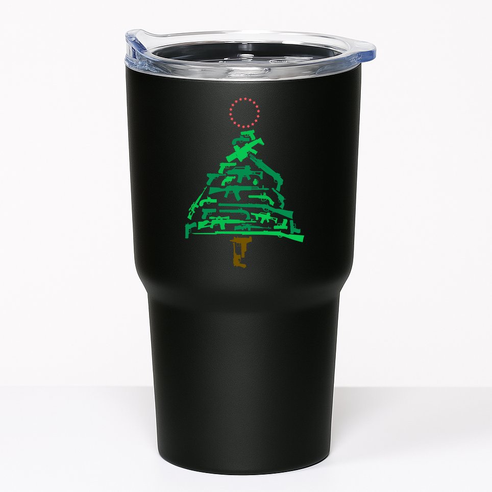 Gun Christmas Tree Tumbler