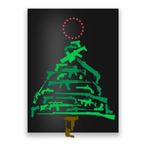 Gun Christmas Tree Poster