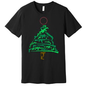 Gun Christmas Tree Premium T-Shirt