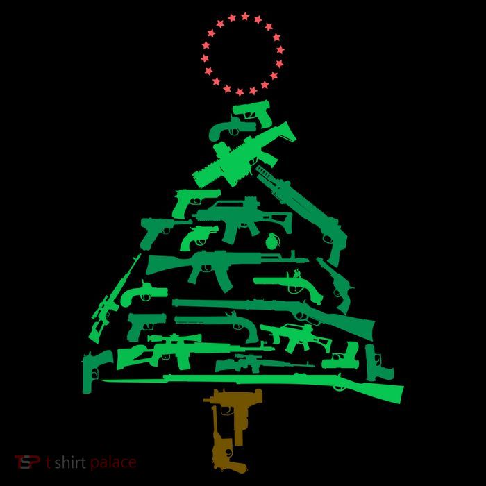 Gun Christmas Tree Premium T-Shirt