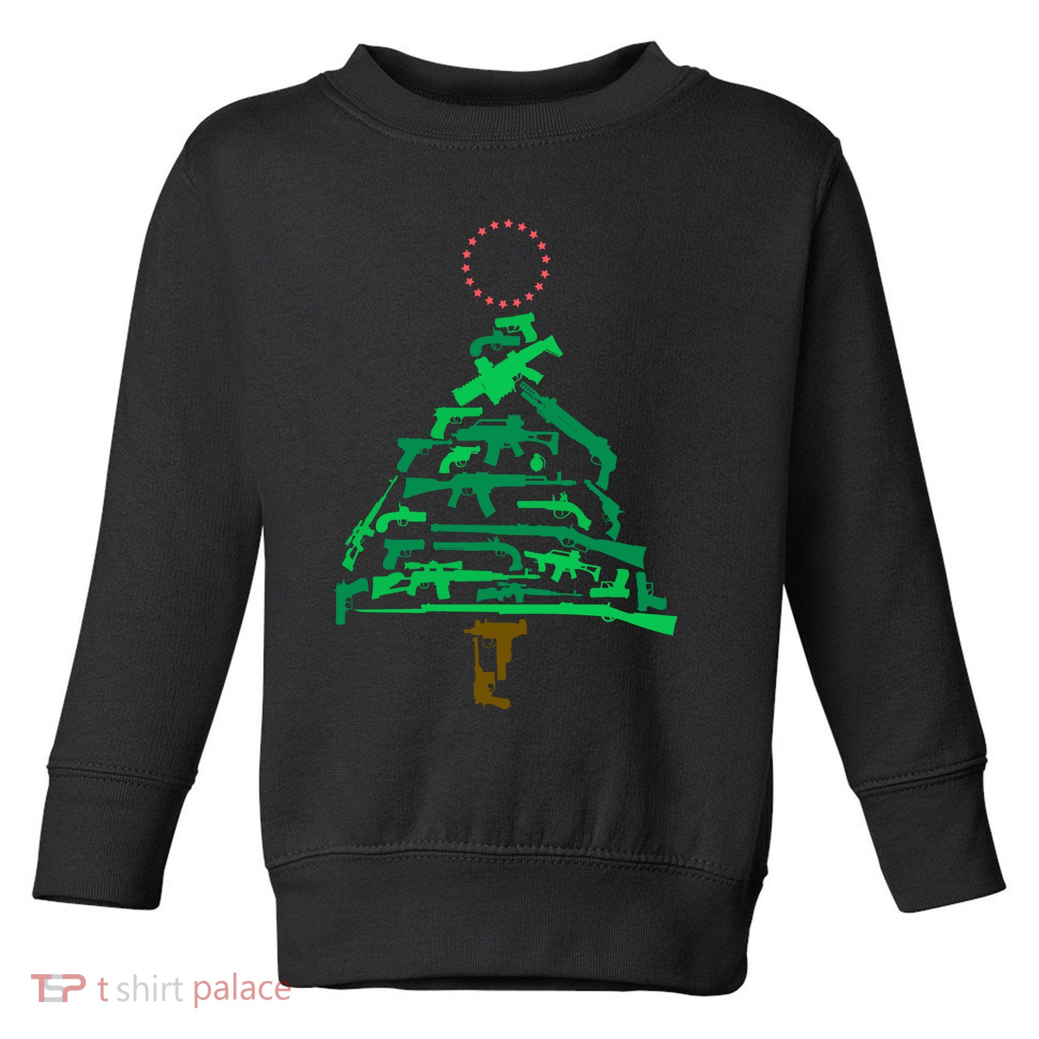 Gun Christmas Tree Toddler Sweatshirt