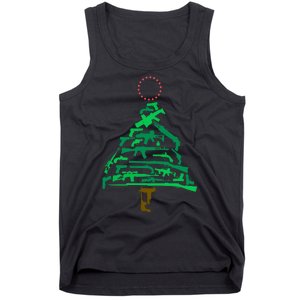 Gun Christmas Tree Tank Top