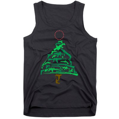 Gun Christmas Tree Tank Top