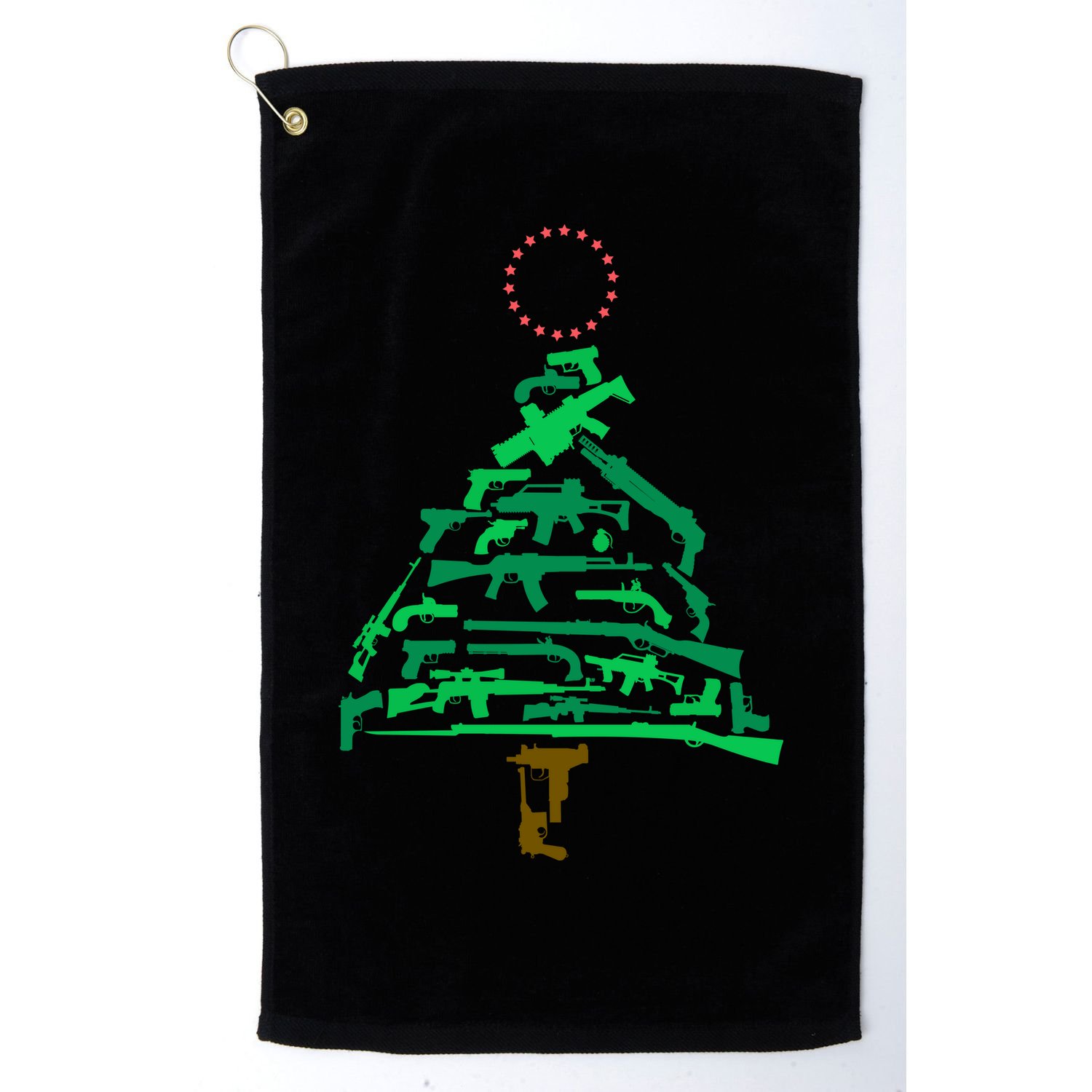 Gun Christmas Tree Golf Towel