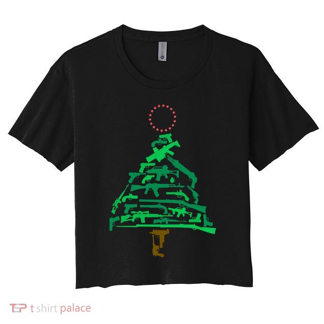 Gun Christmas Tree Crop Top