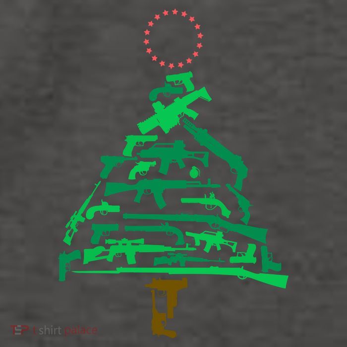 Gun Christmas Tree Vector Backpack