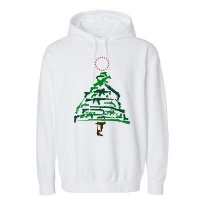 Gun Christmas Tree Garment-Dyed Fleece Hoodie