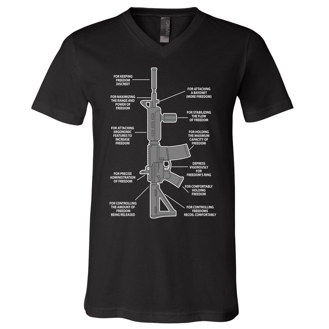 Gun For keeping Freedom Discreet V-Neck T-Shirt