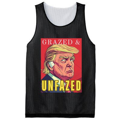 Grazed & Unfazed Not Dazed Trump 2024 Mesh Reversible Basketball Jersey Tank