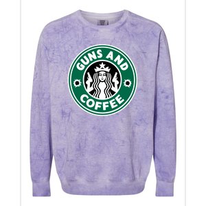 Guns And Coffee Colorblast Crewneck Sweatshirt