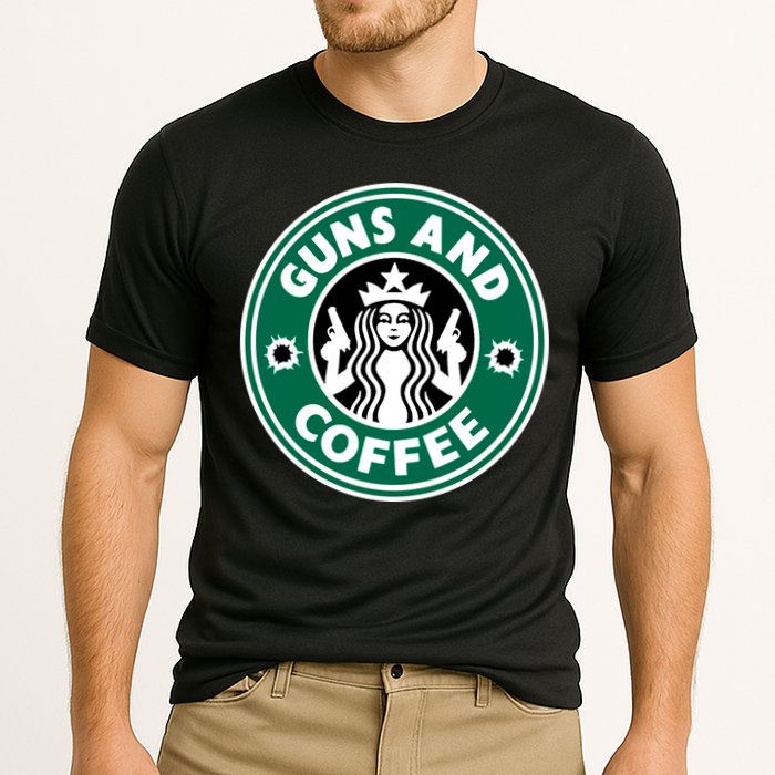 Guns And Coffee Cooling Performance Crew T-Shirt