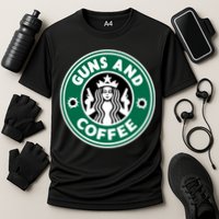 Guns And Coffee Cooling Performance Crew T-Shirt