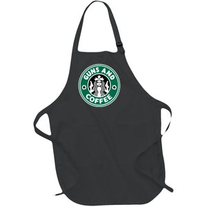 Guns And Coffee Full-Length Apron With Pockets