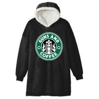 Guns And Coffee Hooded Wearable Blanket