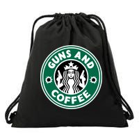 Guns And Coffee Drawstring Bag