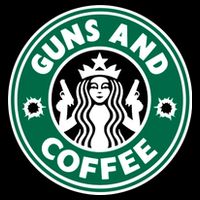Guns And Coffee Drawstring Bag