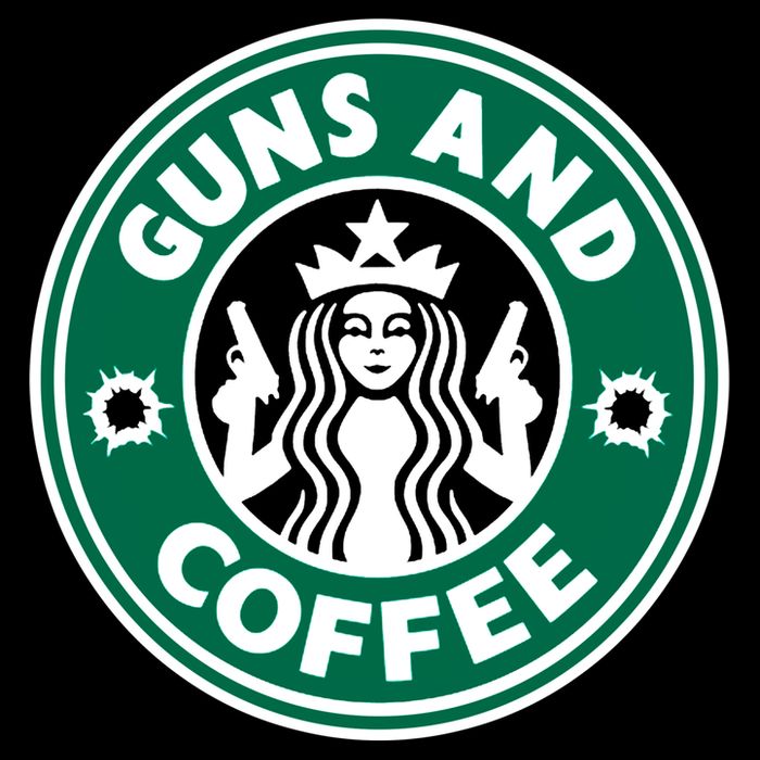Guns And Coffee Drawstring Bag