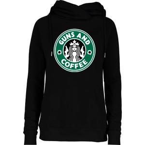 Guns And Coffee Womens Funnel Neck Pullover Hood