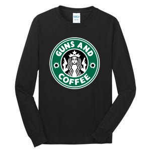 Guns And Coffee Tall Long Sleeve T-Shirt