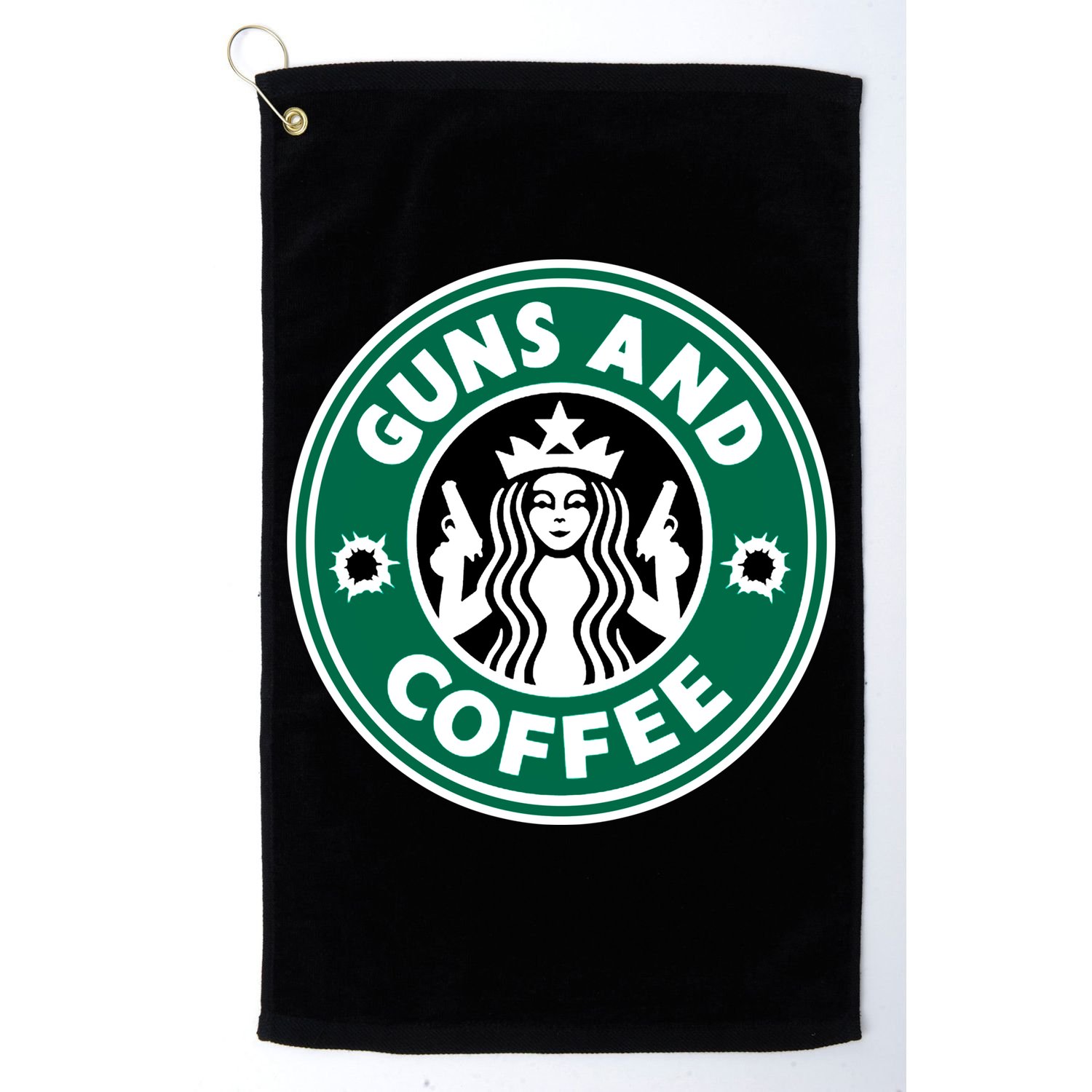 Guns And Coffee Golf Towel