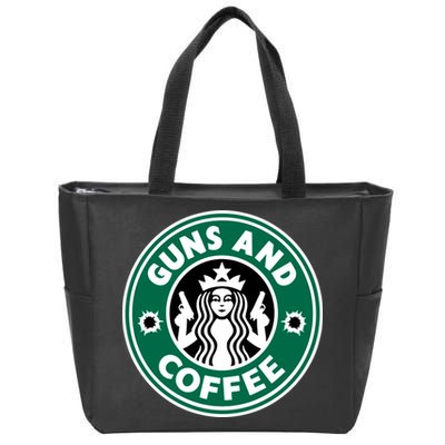 Guns And Coffee Zip Tote Bag