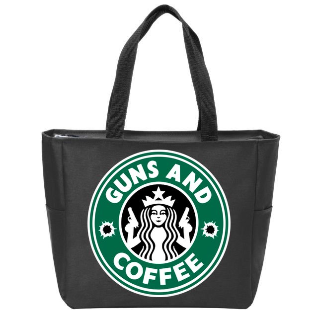 Guns And Coffee Zip Tote Bag