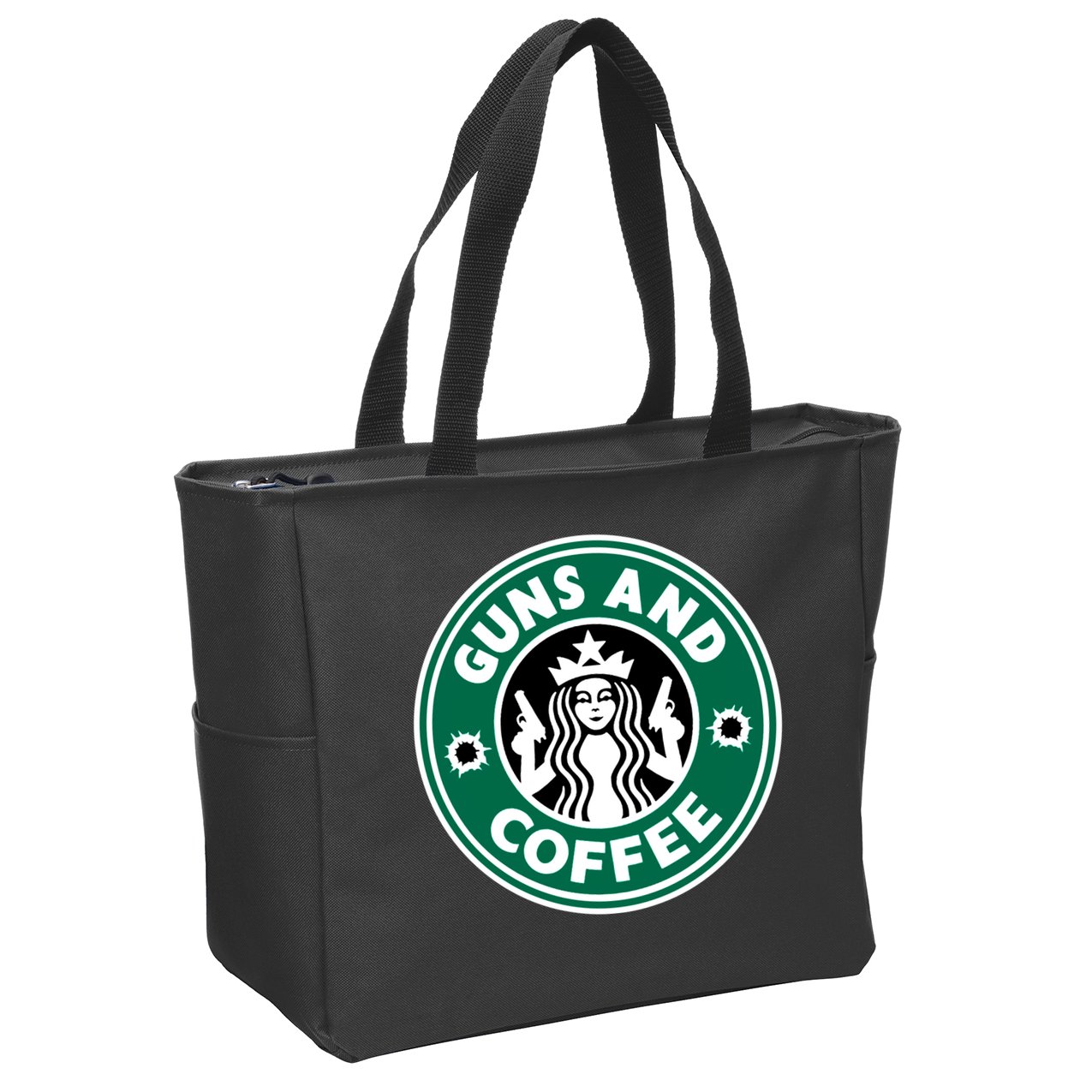 Guns And Coffee Zip Tote Bag