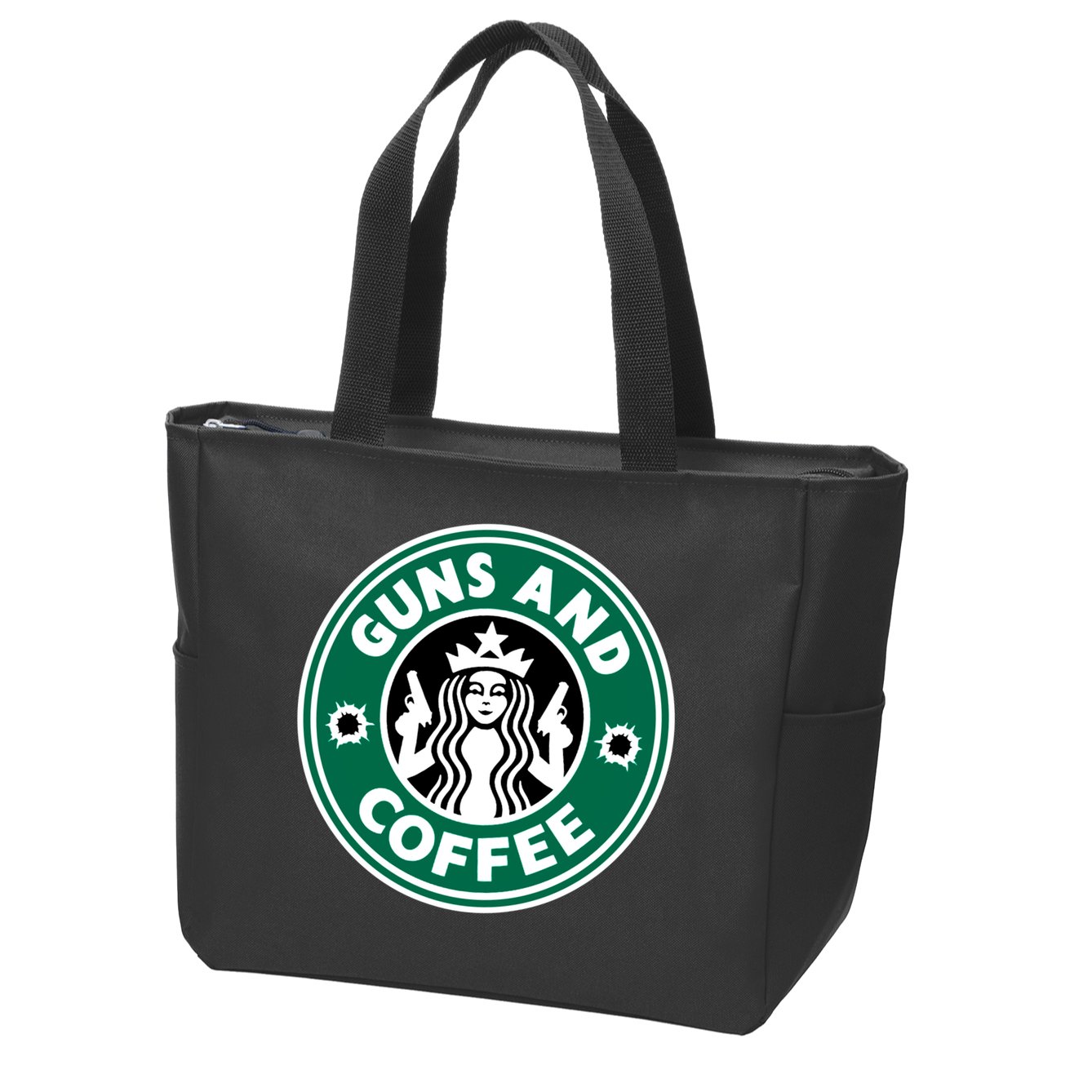 Guns And Coffee Zip Tote Bag