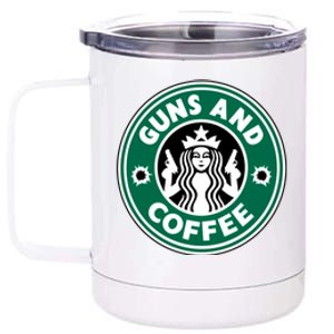 Guns And Coffee 12 oz Stainless Steel Tumbler Cup