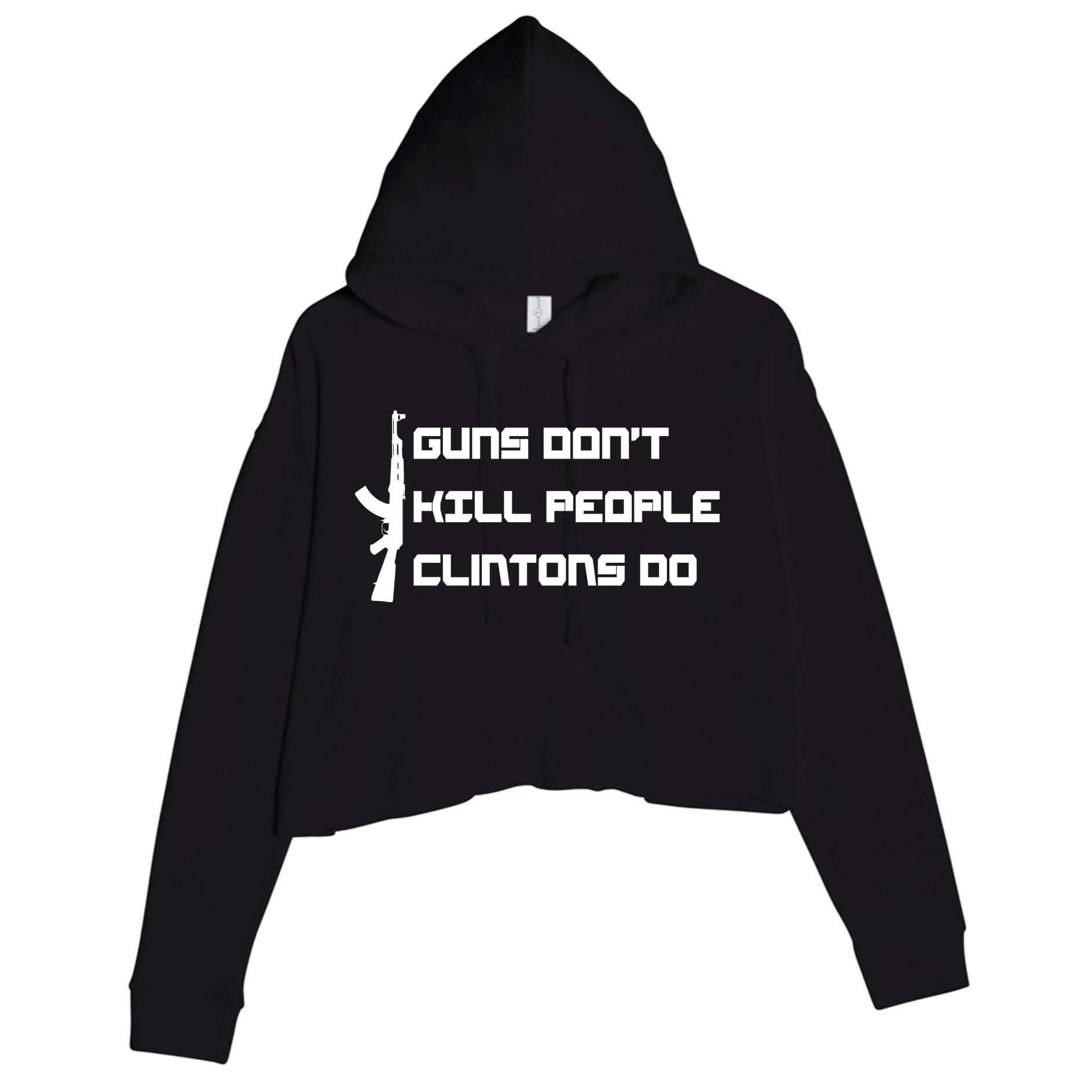 Guns Don't Kill People Clintons Do Crop Fleece Hoodie