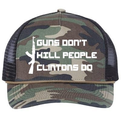 Guns Don't Kill People Clintons Do Retro Rope Trucker Hat Cap