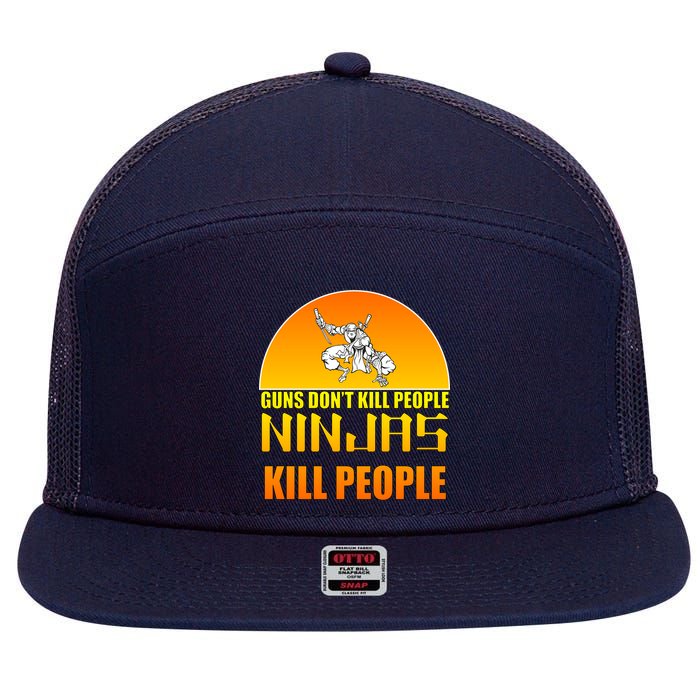 Guns Don't Kill People Grandmas With handsome Grandsons Do 7 Panel Mesh Trucker Snapback Hat