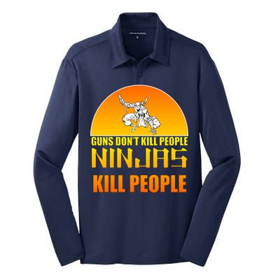 Guns Don't Kill People Grandmas With handsome Grandsons Do Silk Touch Performance Long Sleeve Polo