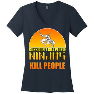 Guns Don't Kill People Grandmas With handsome Grandsons Do Women's V-Neck T-Shirt