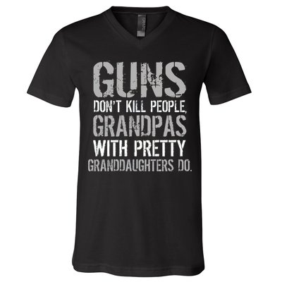 Guns Don't Kill People Grandpas Do V-Neck T-Shirt