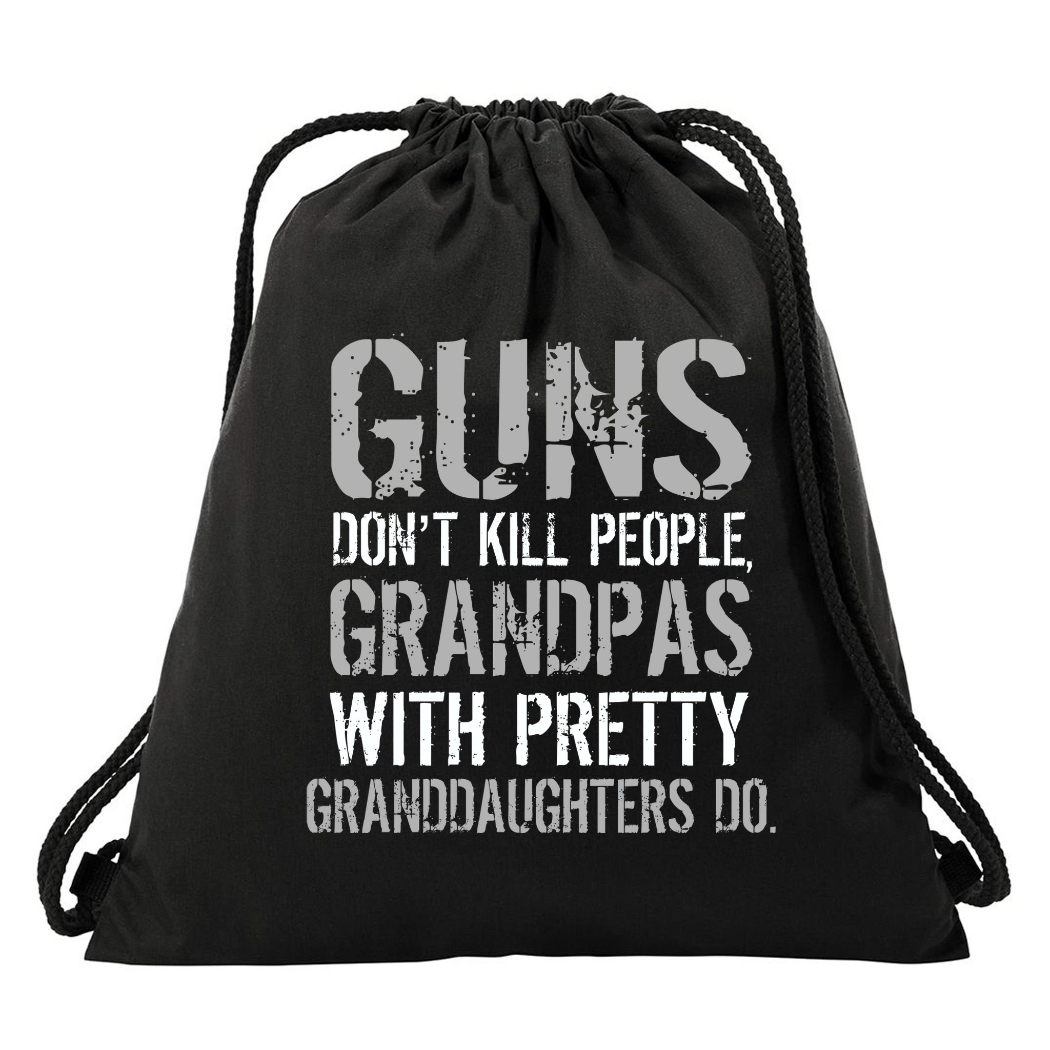 Guns Don't Kill People Grandpas Do Drawstring Bag