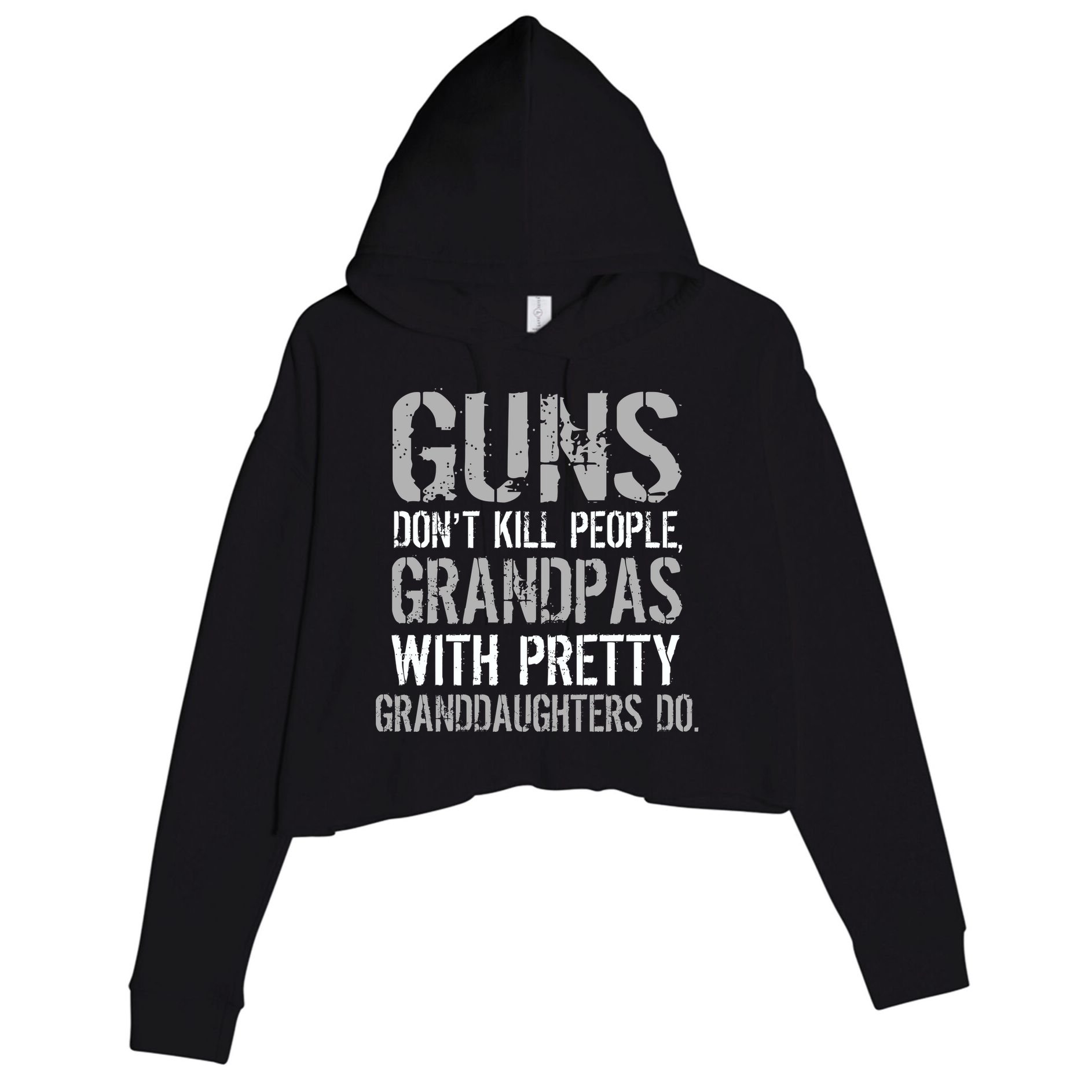 Guns Don't Kill People Grandpas Do Crop Fleece Hoodie