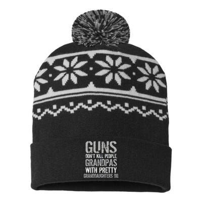 Guns Don't Kill People Grandpas Do USA-Made Snowflake Beanie